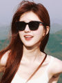 Zhao Lusi Same Style Sunglasses Women's Square Small Face Sun-Proof GM Retro Glasses Minimalist Small Frame UV-Proof Sunglasses. 