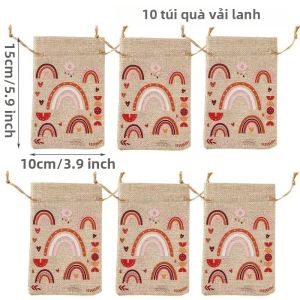 VIKAMA 10 Chiếc Trẻ Em Động Vật Rừng Rậm Túi Quà Tặng Hoạt Hình Họa Tiết Động Vật Vải Gói Túi Cho Safari Cho Bé Sinh Nhật Trang Trí