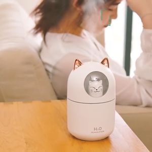 [🇵🇭 24h Delivery] Dollyy USB Humidifier Cute Pet Cool Cat & Bear Ultrasonic H2O Big Mist Edition Colorful LED Night Lamp Aroma Diffuser Purifier