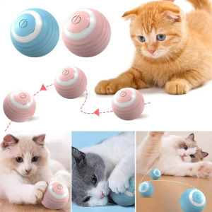 YOUYUEPINK Automatic Moving Bouncing Rolling Ball Rechargeable Automatic Moving Cats Toy Interactive Ball Electric Rolling Ball for Home Pet