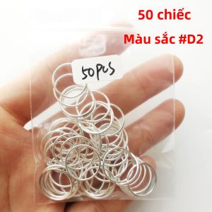 Bộ 50 Nhẫn Bện Tóc Bộ Màu Vàng & Bạc Kẹp Hạt Cho Tóc Dreadlocks Nhôm Hoặc Sắt Kích Thước 1.4Cm