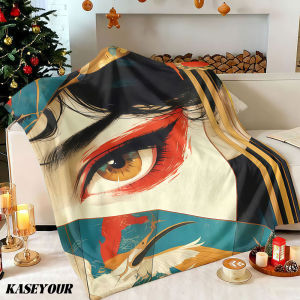 Beast Kingdom | Eastern Geisha Gaze Winter Summer Flannel Blanket Throw Fleece Soft Fuzzy Plush Cozy Fleece Blankets for Sofa Ideal Gifts