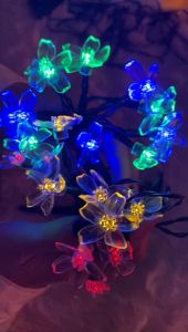 Solar Cherry Blossom String Light Outdoor Solar Fairy Flower Lights Christmas Lights Outdoor Garden Lawn Home Wedding Party Decoration Light
