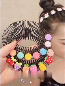 Satu Keluarga Jepit Rambut Poni Bulat Melingkar C1417 Bando Jepit Rambut Sisir Wanita Gaya Korea