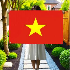 Vietnam Flags Daily four ring borderless design indoor outdoor decor easy hang install