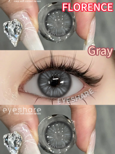 ✔️(COD) 2 buah/1 pas EYESHARE softlens  soflen FLORENCE Seri lensa warna softlens pasang color alam GRAY/BROWN softlens mata diameter 14.5MM Big eyes Tersedia selama 6 months