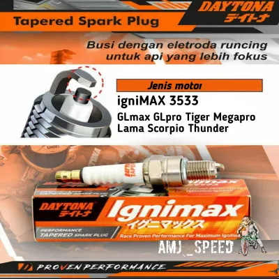 Busi Daytona Ignimax Tiger Scorpio Megapro GL Max Pro CB Thunder 250 D8EA Tapered Spark Plug Original