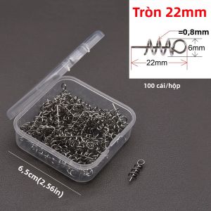 Chốt Giữ Mồi Câu Dạng Xoắn Ốc Bằng Thép Có Khóa Xoay Trung Tâm Dùng Cho Mồi Mềm Đủ Kích Cỡ - Phụ Kiện Câu Cá Biển Sông Hồ