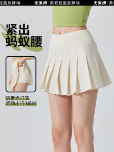 กระโปรงเทนนิสกอล์ฟทรงเอไลน์สำหรับผู้หญิงใหม่กระโปรงกีฬาวิ่งกางเกงขาสั้นและกระเป๋าด้านใน