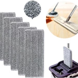 Original 33*12cm Only for Flat Scratch Mop Mophead Pad Refill Cloth with Unilateral Replacement Head Microfiber Accessories Washable Home Spray Dust Mops Part Pads Cleaning Map Squeezer Heavy Duty Floor Spinner Handle Sponge