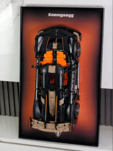 Display Decorative Background Board For LEGO 42232 Koenigsegg Model