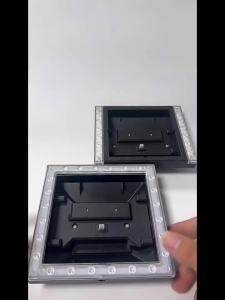 2Pack 24LEDSolar Post Cap Lights 4-Side Glow LED Outdoor Waterproof Deck Fence Post Lights for 3.5/4in Posts Patio Garden