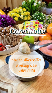 C311 แคร์ช้อยส์ โจ๊กกึ่งสำเร็จรูปผสมผักรวม 7 สี+ปลาแซลมอน สำหรับเด็ก 6M+ ชนิดซอง 1 มื้อ ชงน้ำร้อนพร้อมทานใน1 นาที