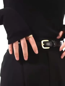 Eason Mall COD #65 New Korean style womens fashion high-end alloy cowhide belt womens accessory belt 105CM length