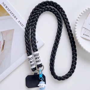 YOUJ Phone Lanyard Long Crossbody Braided Hiking Rope Shoulder-back Mobile Phone Case Chain Keychain with Phone Tether Tab