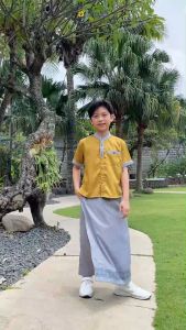 Setelan Baju Koko Sarcel Anak Laki Laki Usia 3-12 Tahun Bahan Katun Toyobo Hoofla Kids