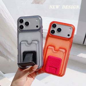 for iPhone 17 Pro Max Kickstand Wallet Case with Card Holder (2 Cards)Women Girl Glitter Clear Soft TPU Slim Shockproof Protective Case for iPhone 17Air16 Pro Max16 Plus15 Pro1413