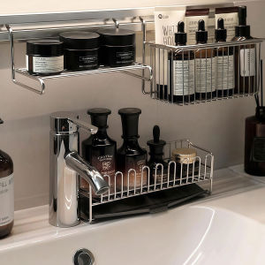 Giá Để Đồ Bằng Thép Không Gỉ Tối Giản Để Phòng Tắm Giá Để Đồ Dùng Vệ Sinh Cá Nhân Giá Để Đồ Trang Điểm Giá Để Đồ Hai Lớp Không Cần Lắp Đặt