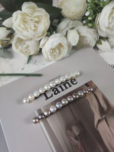 ต่างหูประดับมุกน้ำจืดสไตล์บาร็อคทำมือ ต่างหูยางยืดสไตล์นางฟ้าฝรั่งเศส ต่างหูแฟชั่นใหม่ ต่างหูแบบท่อสำหรับตกแต่งผม