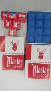 COD ชอล์กฝนหัวคิว สีน้ำเงิน กล่องละ 12 อัน Billiard Chalk ชอล์กฝนหัวคิว Master ของแท้ 100%