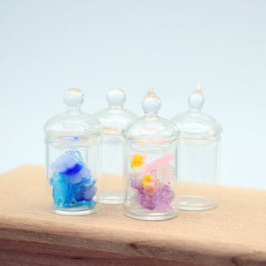 Miniature Dollhouse Glass Storage Jar Toy Model Microscale Food Play Storage Canister Home Living Scene Static Model Toy