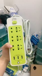 Ổ Cắm Điện Xanh 2500W Đa Năng 6 Lỗ 3 Cổng USB Tiện Dụng