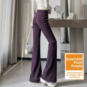 Flare Trousers for Petite Slimming High-Waisted