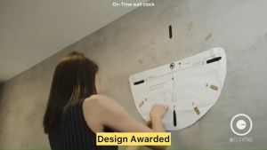 On-Time wall clock V2M Super Black สีดำ 56 cm. นาฬิกาไม่เจาะผนัง ไม่มีเข็มวินาที