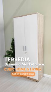 Cubic Lemari Pakaian Minimalis / Wardrobe Baju 2 Pintu / LUNA LP 2P