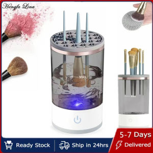 Hengfa Lina 3 In 1 Electric Makeup Brush Cleaner Automatic Spinner Makeup Brush Holder Stand Women Lazy Cleaning Brush Washer Quick Dry Tool