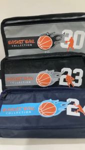 Tempat Pensil / Kotak Pensil 2 RESLETING Motif Basket Ball Bola Basket Bahan Kain HD 213 / Tempat Pensil Anak Laki-laki Cowok Pria Elegan