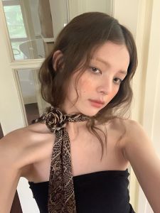 Original Design Y2K American Hot Girl Rose Flower Scarf Sweet Cool Millennium Style Women Fashion Scarf Double-Sided Other Fabric