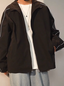 STAR FRUIT เสื้อแจ็คเก็ตคอปกผู้ชายเสื้ออินเทรนด์เวอร์ชั่นเกาหลีเสื้อสเวตเตอร์ถักซิปขึ้นกีฬาและการพักผ่อนแจ็คเก็ตปก