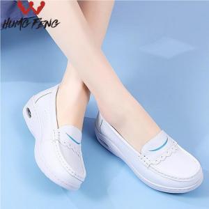 New Womens Nurse Shoes Breathable Soft Bottom Air Cushion Thick Heel White Sneakers Medical Work Shoes Stand Long Time Comfortable