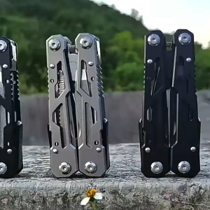 Outdoor hiking metal folding braceletAutomatic Push Button Stainless Steel tool portable tool