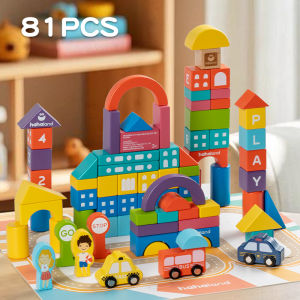 Educational Wooden Blocks Toys for Infants 0-3 Years Old Boys And Girls Large Particle Original Wood Early Education Assembly Intelligence Development