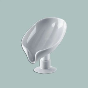 Creative Lotus Leaf Shape Soap Dish Suction Cup No Drill Holder For Bathroom Self Draining Box Cup Tray For Shower Room And Sink