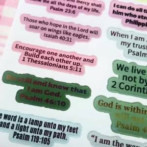 100pcs Colorful Bible Verse StickersReligious Scripture Quotes StickerInspirational Decorative Decals for Planner Scrapbooking