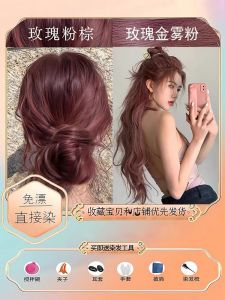 Caramel Rose Pink Brown Hair Dye Float-Free Raspberry Red Foam Dyeing Hair Cream Plant Natural White Female Pure