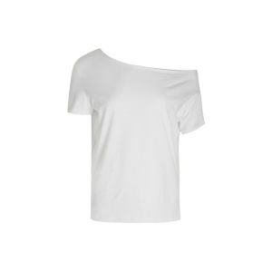 เสื้อยืดคอกลมแขนสั้นสีขาวสไตล์ฤดูร้อน ทรงหลวม คอวี ทรงหลวม ใส่สบาย สไตล์หวานๆ สำหรับสาวๆ