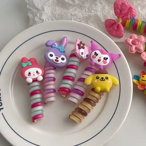 ยางรัดผมเกลียว ยางมัดผมเด็ก รัดผมหางม้า ลายการ์ตูน แฟชั่นเด็กผู้หญิง น่ารัก สีสันสดใส 1 ชิ้น