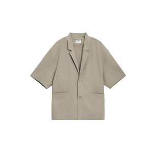 ชุดสูทชายลำลอง Bodydream แขนสั้นหลวม กางเกงขายาวทรงตรง สไตล์ฤดูใบไม้ผลิและฤดูร้อน ปกโปโล 2 กระดุม ทรงหลวม เอวยางยืด