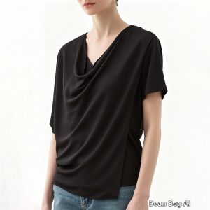 AMII | Elastic Modal Chiffon T-Shirt Loose Asymmetric Sleeve