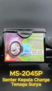 Senter Kepala LED Charge Tenaga Surya Mitsuyama MS-2045P Free Bohlam 5 Watt