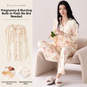 Postpartum Feeding Pure Cotton Sweat-absorbing Maternity Sleepwear