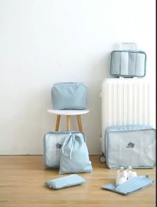 🐻DAILY2U🐻 7 & 10 in 1 Set Travel Organizer Bag Luggage Packing Cubes Travel Toiletries Bag Clothes Storage Organizer Bag Pouch Set Travel Packing Clothes Storage Organizer Bag Pouch Multi Size Organizer Bag