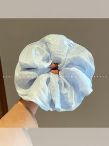 WENZHU | Large Blue Chiffon Ruffled Headband