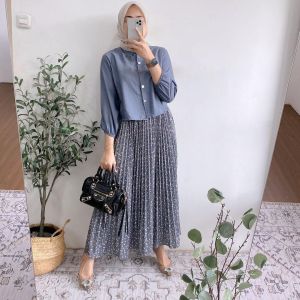 HELISA SET ROK VIRAL SETELAN ROK PLISKET WANITA TERLARIS ONESET OOTD WANITA KEKINIAN
