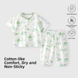 TONGLIANCHUXIN | Breathable Air Conditioning Baby Home Wear Short Sleeve Cotton Sleepwear