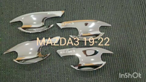 เบ้ารองมือเปิดประตู เบ้าเปิดประตู ชุบโครเมี่ยม มาสด้า3 mazda3 2019 - 2024 ใส่ได้ทั้ง 4ประตูและ 5ประตู R